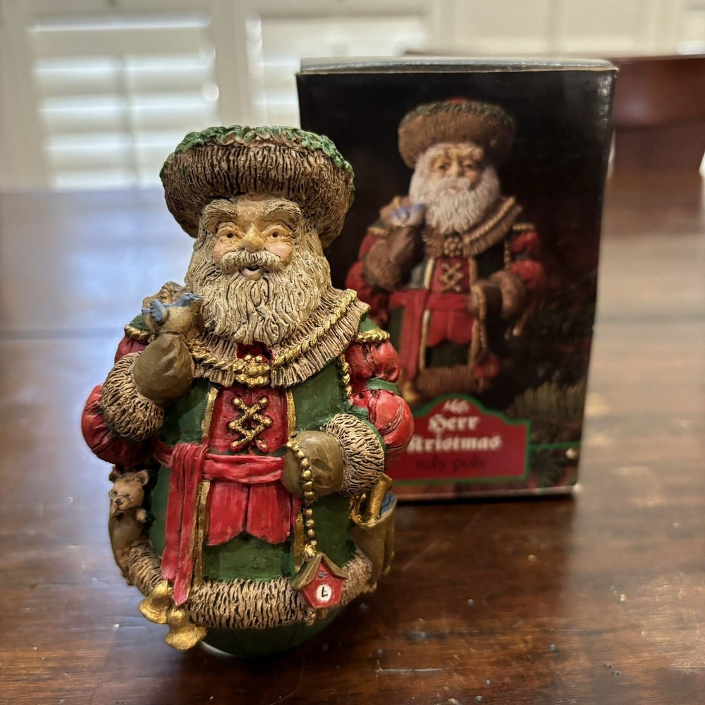 Roly Poly Style Santa Claus 5" tall Midwest of Cannon Falls Vintage Black Forest